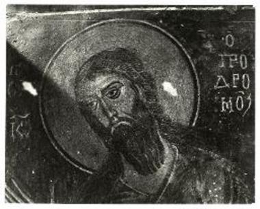 Λάγια, Άγιος Ζαχαρίας. Ο Ιωάννης ο Πρόδρομος στο νότιο τοίχο, λεπτομέρεια.