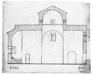 Ναός Επισκοπής. Τομή κατά μήκος.