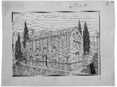 Η εξωτερική διαμόρφωσις της τραπέζης της Μ. Βροντοχίου του Μυστρά (αναπαράστασις)