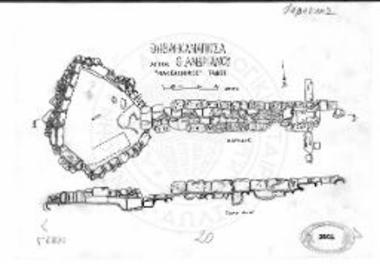 Κάτοψις και τομή του «Μακεδονικού» τάφου.