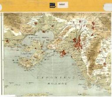 Χάρτης του Σαρωνικού κόλπου και της περιοχής της Ψυττάλειας.