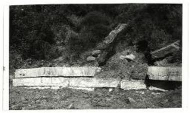 Τα λείψανα της κρηπίδος και της όπισθεν θήκης του τάφου Γ.