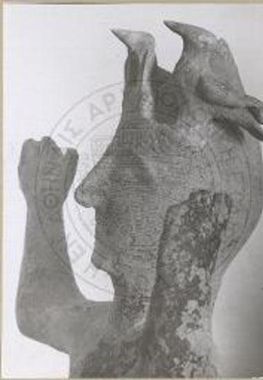 Η κεφαλή της υπ' αριθμόν 2 θεάς του Γάζι κατά κρόταφον.