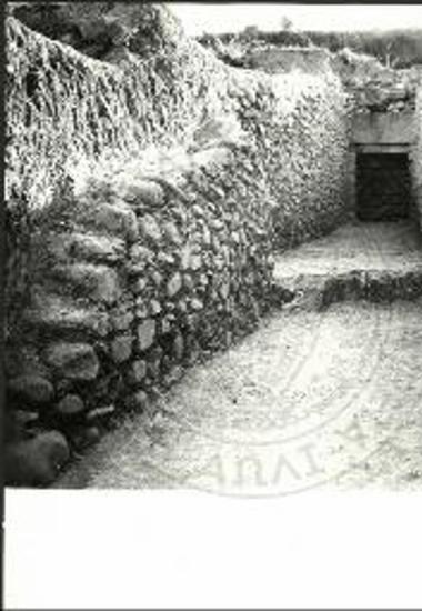 Ο τάφος μετά την ανασκαφήν. Έμπροσθεν, ο προ του δρόμου χώρος και ο τοίχος Α.