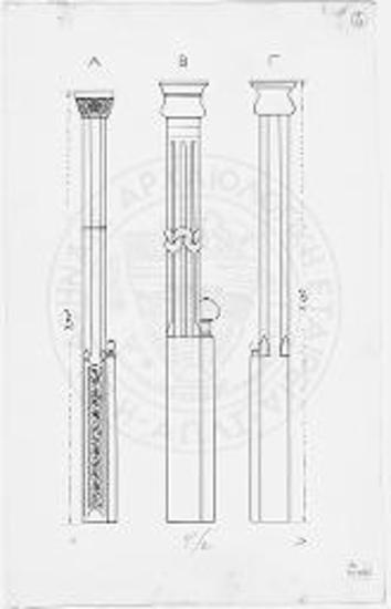 Κιονίσκοι εκ του τέμπλου. Α προθέσεως, Β μέσου τμήματος, Γ διακονικού