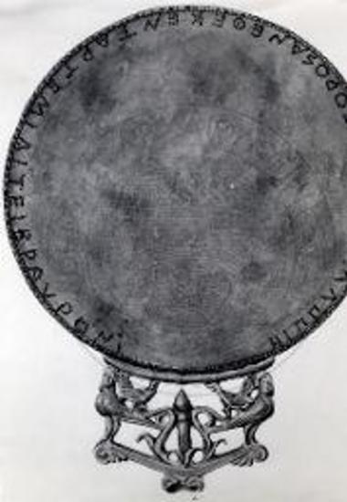 inscribed bronze mirror