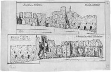 Γεωμετρικαί προβολαί των δύο μακρών πλευρών της ανατολικής πτέρυγος των παλατίων