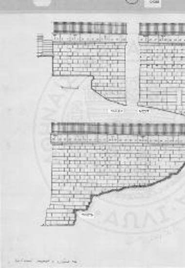 Σχεδιαστική αποκατάσταση των πλευρών του πύργου, του θωρακίου και του κιγκλιδώματος του ιερού της Αθηνάς Νίκης, κατά W. B. Dinsmoor (AJA 1926).