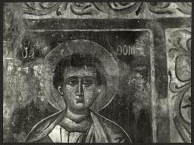 Φλομοχώρι, Αγία Βαρβάρα. Ο άγιος Θωμάς, λεπτομέρεια.