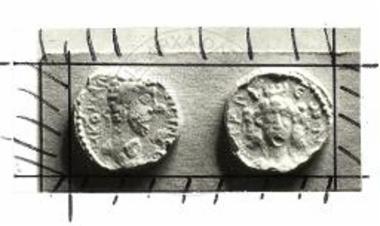 Ερέτρια. Εκμαγείον χαλκού νομίσματος Ερετριέων της εποχής του Κομμόδου.