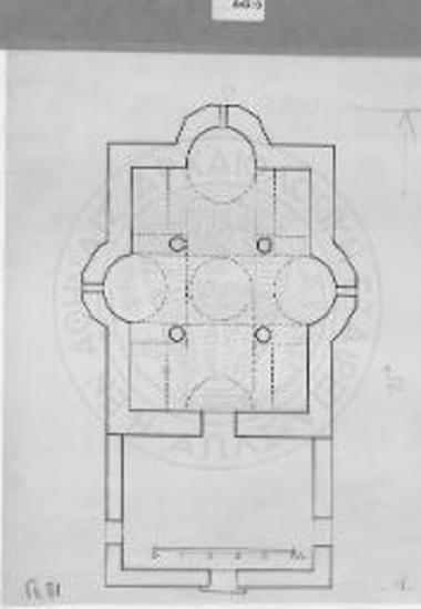 Κάτοψις του καθολικού της Μονής Βράχας.