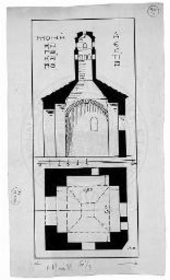 Κάτοψις και τομή εστίας Μ. Καρακάλλου