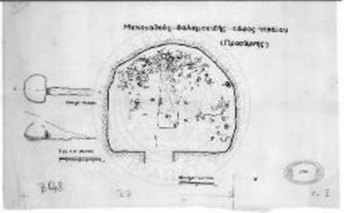 Κάτοψις και τομή θαλαμοειδούς τάφου Ηραίου Άργους.