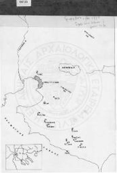 Χάρτης με τους προϊστορικούς οικισμούς της περιοχής των Πετραλώνων.