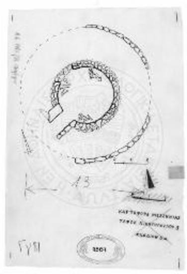 Καρποφόρα Μεσσηνίας. Θέσις Τουρκοκίβουρα. Κάτοψις τάφου Νικητοπούλου 3, μετά των σωζομένων τμημάτων του αναλημματικού περιβόλου. Πρώτον στρώμα ταφών.