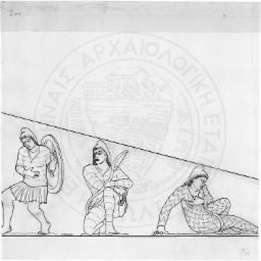 Αναπαράσταση του δυτικού αετώματος. Λεπτομέρεια.