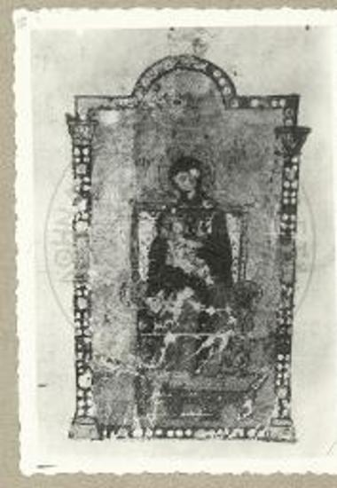 Μικρογραφία της Θεοτόκου εκ του χειρογράφου του Κοσμά Ινδικοπλεύστου εν τη Ευαγγελική Σχολή Σμύρνης.