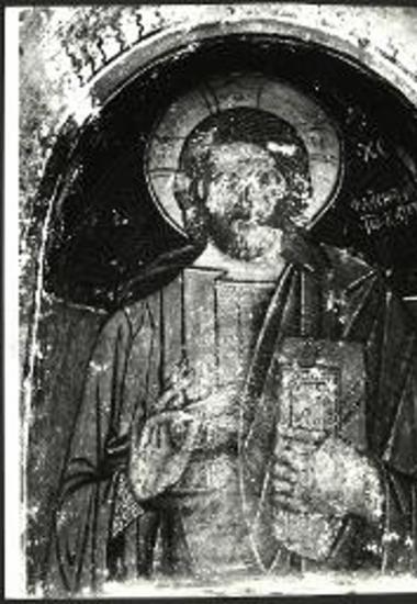 Τοιχογραφία του Χριστού εντός της κόγχης του διακονικού του παρεκκλησίου του Αγ. Νικολάου της Καταπολιανής.