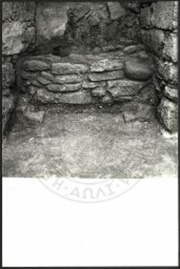 Τα λείψανα του φράγματος της εισόδου και οι όλμοι της θύρας.