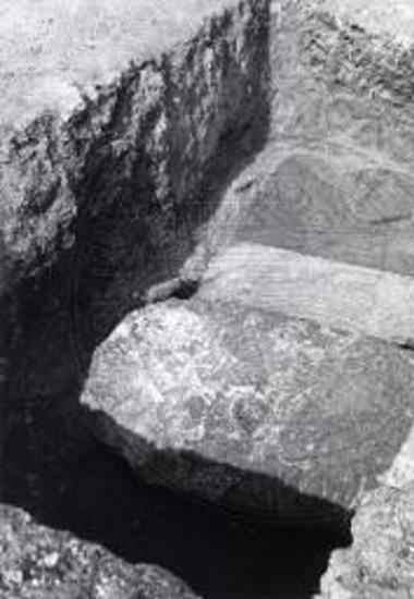 Pedimenta stele as covering slab of tomb A/34.