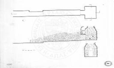 Κάτοψις και κατά μήκος τομή του θαλαμοειδούς τάφου Μάλεμε.