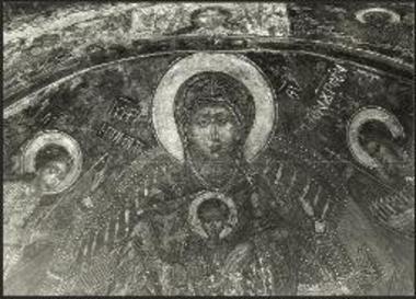 Κάλιαζη Γέρμας, ναός Σωτήρος Ζωοδότου. Πλατυτέρα, λεπτομέρεια τοιχογραφίας (1725).