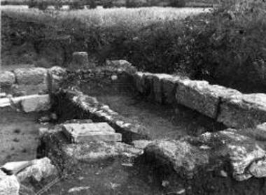 Building B: cella, adyton. Herms' pedestals in situ.