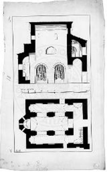 Κάτοψις και κατά μήκος τομή του Αγ. Στεφάνου