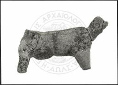 Bull with carelessly modeled body of oval cross-section.