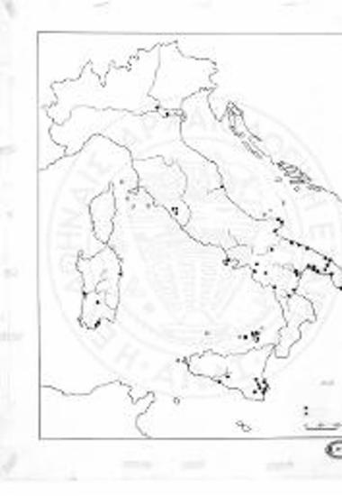 Χάρτης της Ιταλικής χερσονήσου, Σικελίας, Σαρδηνίας και Κορσικής στην ΥΕ ΙΙΙ περίοδο. Μυκηναϊκά ευρήματα.