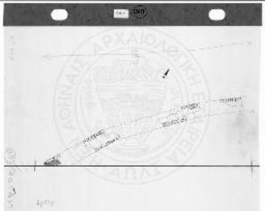 Κάτοψη των ορίων και των ορατών, πάνω από την επιφάνεια της θάλασσας, τμημάτων του μεταγενέστερου (μεσαιωνικού) λιμενικού έργου στον τομέα Β της περιοχής Γρόττας - προλιμένα - Παλατάκι.