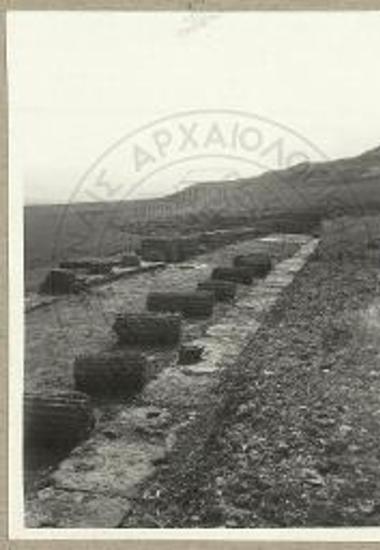 Σικυώνα, παλαίστρα. Άποψις από βορρά της ανατολικής στοάς του γυμνασίου της Σικυώνος.