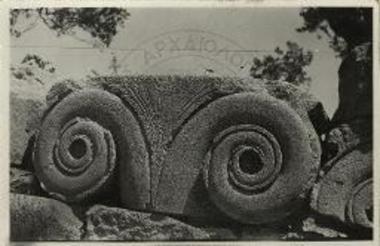 Αιολικόν κιονόκρανον αρχαϊκού ναού.