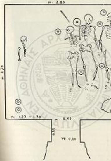 Σχέδιον λαξευτού τάφου Χαλανδρίτσης.