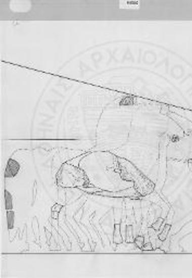 Αναπαράσταση του δυτικού αετώματος. Τα σωζόμενα θραύσματα. Λεπτομέρεια.