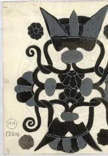 Κρατήρ Β. Ο ανθεμωτός σταυρός του πώματος.