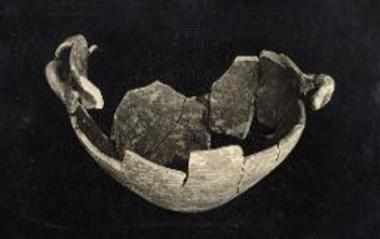 Γεωμετρικόν αγγείον με διπλάς λαβάς εκ των τάφων του Τρουμπέ Αχαΐας.