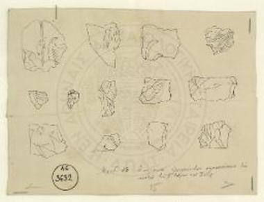 Υπόλοιπα εγχαράκτων παραστάσεων των κιστών του Γ΄ τάφου του Σέδες.