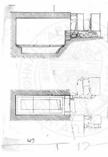 Κάτοψη και τομές του μεταγενεστέρου τάφου.