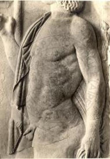 Ο Τριπτόλεμος του ρωμαϊκού αντιγράφου του ελευσινιακού αναγλύφου του Εθν. Αρχ. Μουσ. Αθηνών εις το Μητροπολιτικόν Μουσείον της Ν. Υόρκης.