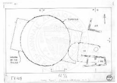 The Tumulus and Houses of the First Phase of Lerna IV, shown in relation to the position of the House of the Tiles.