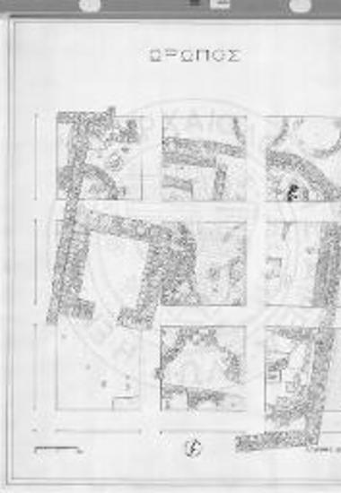 Σκάλα Ωρωπού. Κάτοψη αρχιτεκτονικών λειψάνων στα ανασκαφικά τετράγωνα του νοτίου άκρου του σκάμματος.