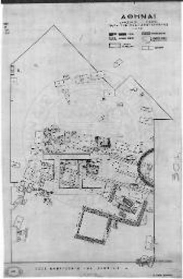 Τοπογραφικόν διάγραμμα της ανασκαφής.