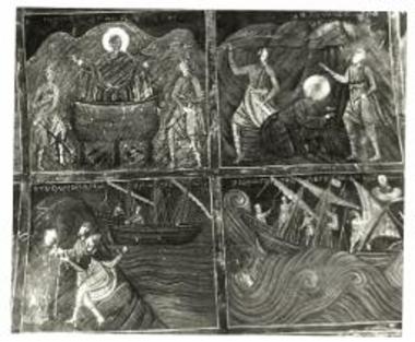 Πηγή, Παναγία η Γιάτρισσα: Επάνω σκηνές από μαρτύρια, κάτω σκηνές από τα θαύματα του αγίου Νικολάου (1693).