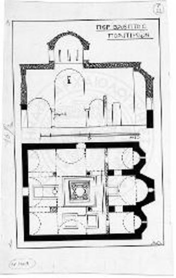 Κάτοψις και τομή του ναού των Πολιτικών