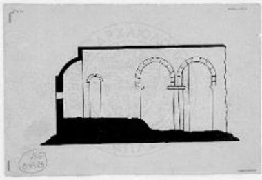 Ναΐδιον Παναγίας. Τομή κατά μήκος πρόχειρος.