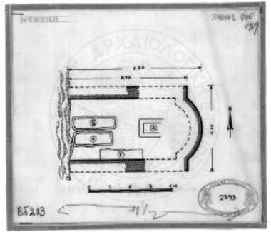Ναΰδριον της Αγίας Σοφίας εις Λυκοτόμαρον Μεθώνης. Κάτοψις.