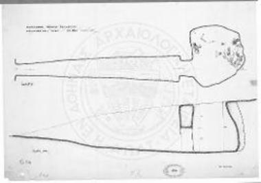 Κάτοψις και τομή του 1ου θαλαμοειδούς τάφου της Βραυρώνος.