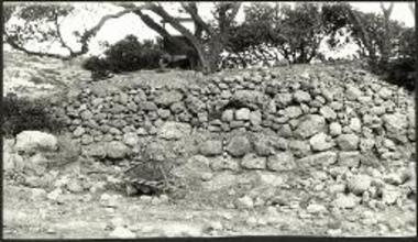 Κεντρικόν τμήμα του Κυκλωπείου και ο επ' αυτού τράφος από Ανατολών, προ της ανασκαφής του 1970 (διαίρεσις δείκτου ανά 5 εκ.).