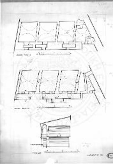 Κάστρον Μυτιλήνης. Κάτοψις και τομή της Πυριτιδαποθήκης.